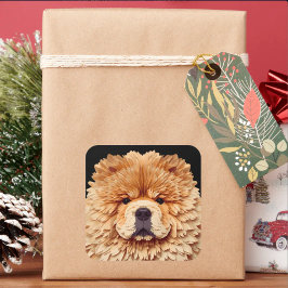 PAPIER MIRAGE Red Chow Quadratischer Aufkleber