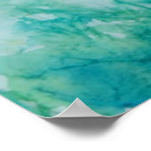 Papier mit Abstrakt blauer, grüner und schwarzer F Poster (Ecke)