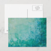 Papier mit Abstrakt blauer, grüner und schwarzer F Postkarte (Vorne/Hinten)