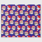 Papier mit blauem Hintergrund Santa Geschenkpapier (Flach)