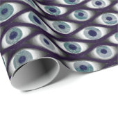 Papier mit blauen und grauen Augen Geschenkpapier (Rolleneckpunkt)