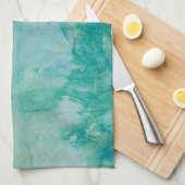 Papier mit blauer, grüner und schwarzer abstrakter handtuch (Viertel Falte)