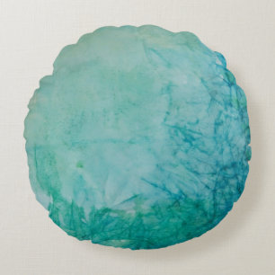 Papier mit blauer, grüner und schwarzer abstrakter rundes kissen