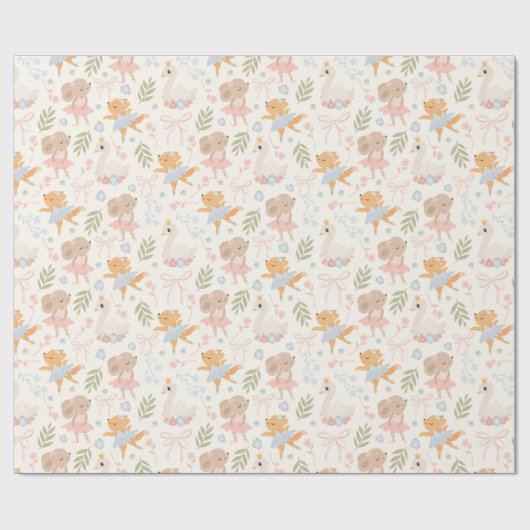Papier mit dem Muster "Animal Ballerina" Geschenkpapier (Flach)