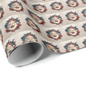 Papier mit dem Weihnachtsmann Geschenkpapier (Rolleneckpunkt)