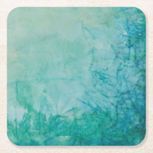 Papier mit der blauen, grünen und schwarzen Farbe Rechteckiger Pappuntersetzer