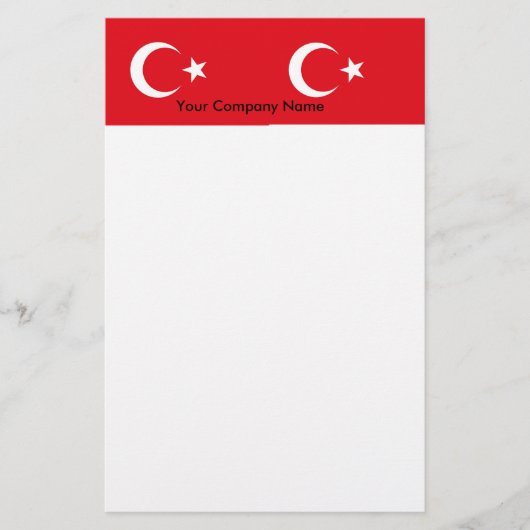 Papier mit der Flagge der Türkei (Vorderseite)