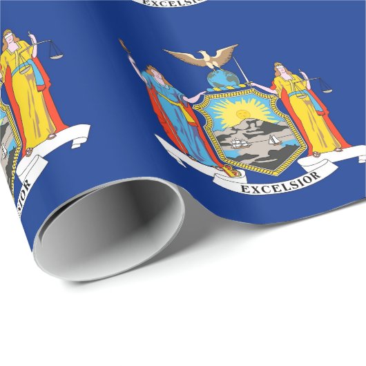 Papier mit der Flagge New Yorks Geschenkpapier (Rolleneckpunkt)