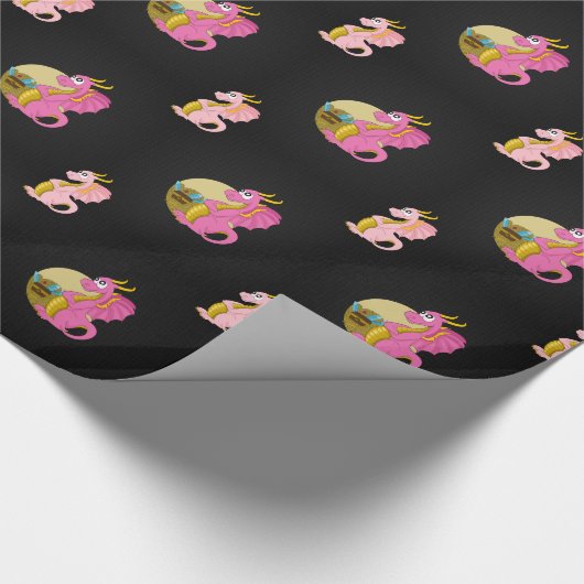 Papier mit Drachen-Cartoon Geschenkpapier (Ecke)