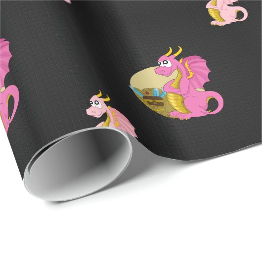 Papier mit Drachen-Cartoon Geschenkpapier (Rolleneckpunkt)