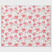 Papier mit floralen Aquarellfarben - Nelken Geschenkpapier (Flach)