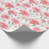 Papier mit floralen Aquarellfarben - Nelken Geschenkpapier (Ecke)