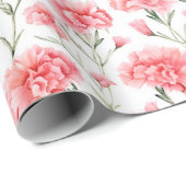 Papier mit floralen Aquarellfarben - Nelken Geschenkpapier (Rolleneckpunkt)