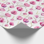 Papier mit floraler Aquarellfolie - Tulpen Geschenkpapier (Ecke)