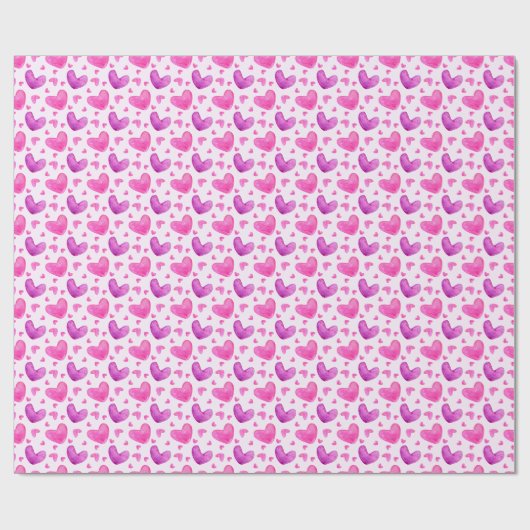 Papier mit Herzen in rosa und lila Geschenkpapier (Flach)