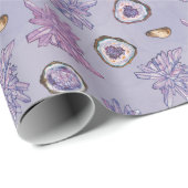 Papier mit Lila Kristallmuster Geschenkpapier (Rolleneckpunkt)