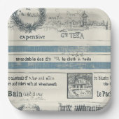 Papier mit Nautikdetails Pappteller (Vorderseite)