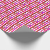PAPIER MIT PINKEN, ROTEN UND LILA TULIPS. GESCHENKPAPIER (Ecke)
