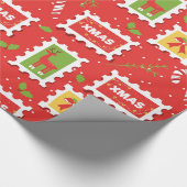 Papier mit Postkarten Geschenkpapier (Ecke)