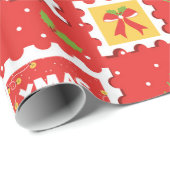 Papier mit Postkarten Geschenkpapier (Rolleneckpunkt)