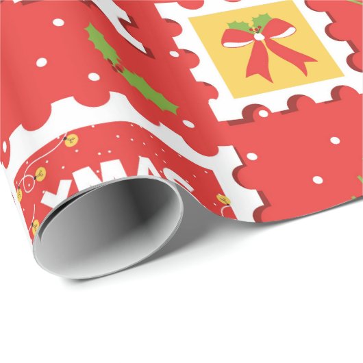 Papier mit Postkarten Geschenkpapier (Rolleneckpunkt)