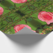 Papier mit rosa Rosen Geschenkpapier (Ecke)