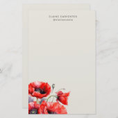 Papier mit rotem Mohnblumen (Vorne/Hinten)