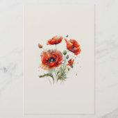 Papier mit rotem Mohnblumen (Rückseite)