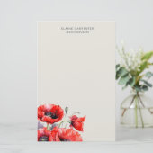 Papier mit rotem Mohnblumen (Stehend Vorderseite)