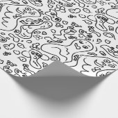 Papier mit schwarz-weißem Doodle Geschenkpapier (Ecke)