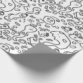 Papier mit schwarz-weißem Doodle Geschenkpapier (Ecke)