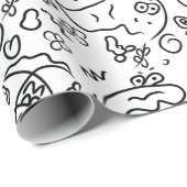 Papier mit schwarz-weißem Doodle Geschenkpapier (Rolleneckpunkt)