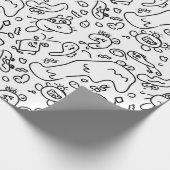 Papier mit schwarz-weißem Doodle Geschenkpapier (Ecke)
