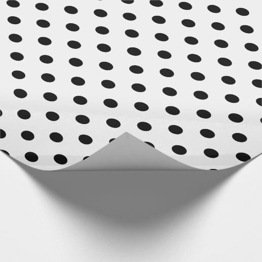 Papier mit schwarzweißem Polka-Dot-Muster Geschenkpapier (Ecke)