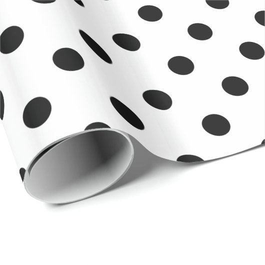 Papier mit schwarzweißem Polka-Dot-Muster Geschenkpapier (Rolleneckpunkt)