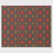 Papier mit türkischem Muster rot und schwarz Geschenkpapier (Flach)