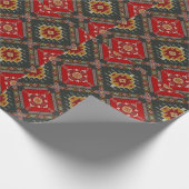Papier mit türkischem Muster rot und schwarz Geschenkpapier (Ecke)
