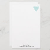 Papier mit türkisfarbenem Herz (Vorne/Hinten)