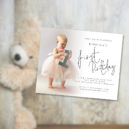 PAPIER | Modernes Foto Overlay 1. Geburtstag Einla