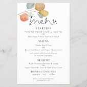 PAPIER | Modernes Hochzeitsmenü für Wasserfarben (Vorne)