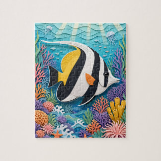 Papier-Moorischer Engel Papageienfisch Korallenrif Puzzle