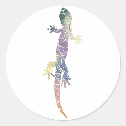 Papier-Mosaik-Lizard-Aufkleber Runder Aufkleber (Vorderseite)