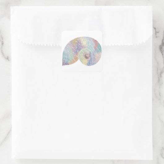 Papier Mosaik Nautilus Muschel Sticker (Tasche)