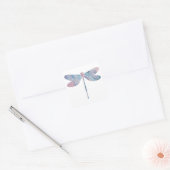 Papier-Mosaik-Thin-Dragonfly-Sticker Quadratischer Aufkleber (Umschlag)