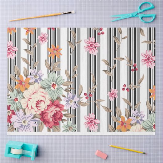 PAPIER MOUSSELINE - Shabby-Blume - Gewebepapier (Basteln)