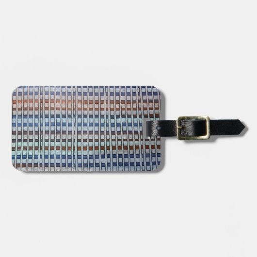 Papier-Muster in Blau und Bronze Gepäckanhänger (Vorderseite horizontal)