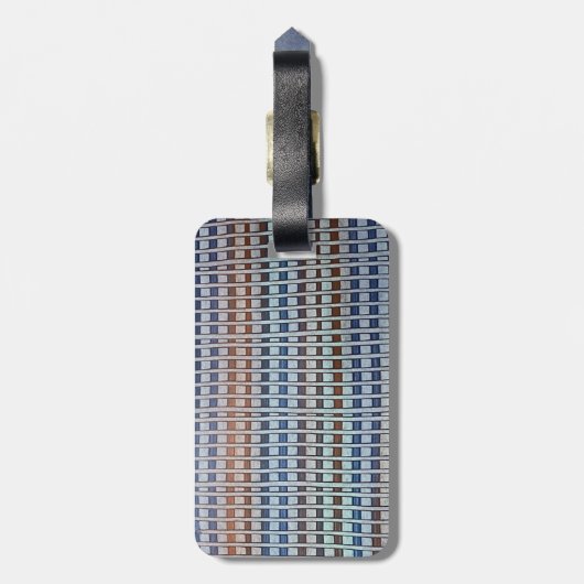Papier-Muster in Blau und Bronze Gepäckanhänger (Rückseite vertikal)