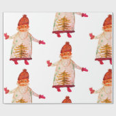 Papier nach Maß neu Jahr, Weihnachtsmann Geschenkpapier (Flach)