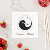 PAPIER NAPKIN b/w YinYang taubt. Serviette (Beispiel)