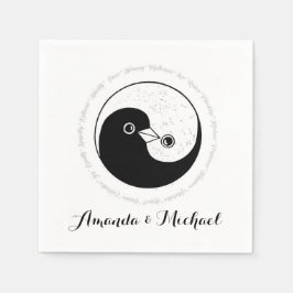 PAPIER NAPKIN b/w YinYang taubt. Serviette